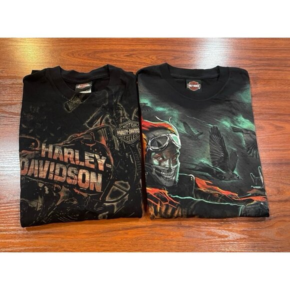 HARLEY DAVIDSON MENS LOT OF 2 SHIRTS SIZES LARGE - Picture 1 of 5